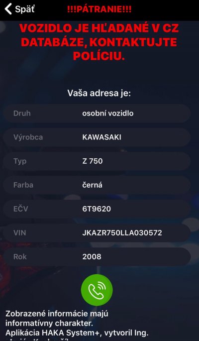 Krádež motorky 6T9620