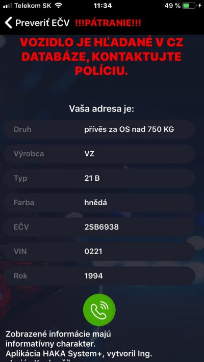 Krádež prívesného vozíka 2SB6938