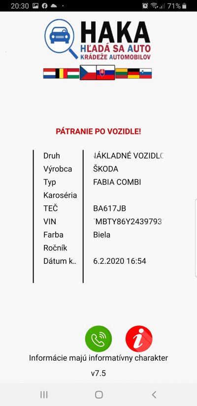KRÁDEŽ VOZIDLA BA617JB