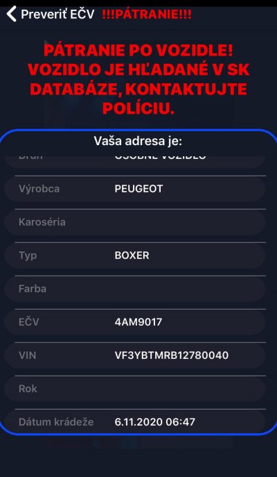 Krádež VOZIDLA 4AM9017