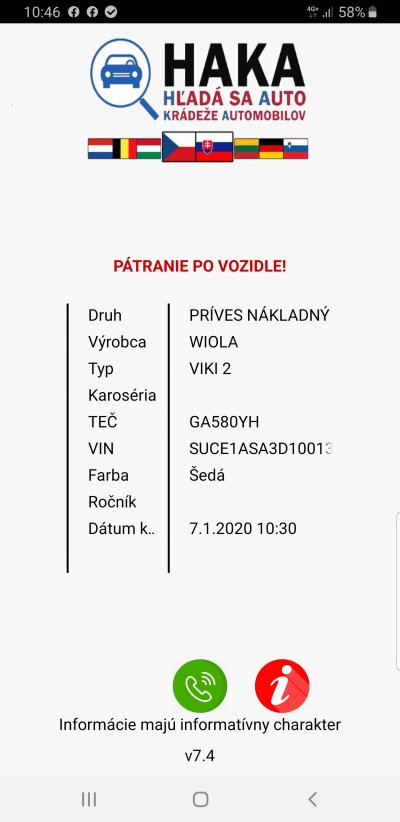 Krádež privesného vozíka 