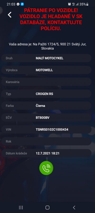 Krádež skútra BT800BV