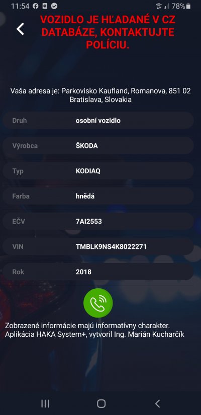 Krádež vozidla 7AI2553