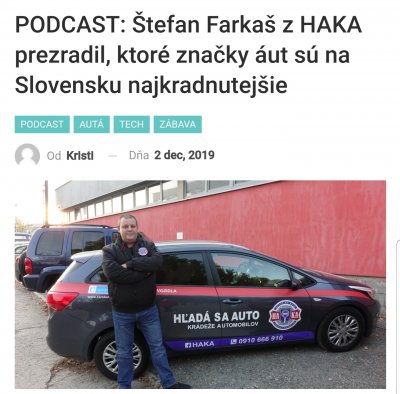 PODCAST: Štefan Farkaš z HAKA prezradil, ktoré značky áut sú na Slovensku najkradnutejšie
