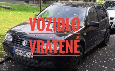 Nájdené ukradnuté vozidlo 