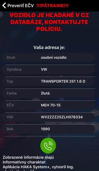 Krádež vozidla MEH7015