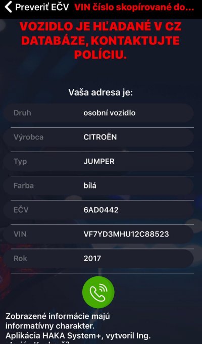 Krádež vozidla 6AD0442