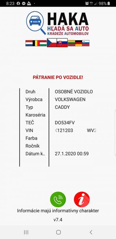 KRÁDEŽ VOZIDLA 