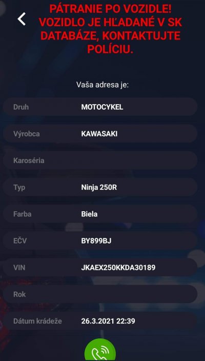 Krádež motorky BY899BJ