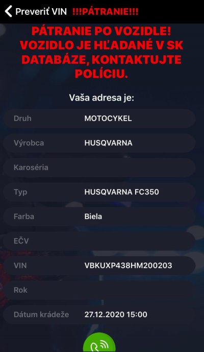 Krádež motorky VBKUXP438HM200203