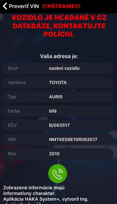 Krádež vozidla 1SJ6271